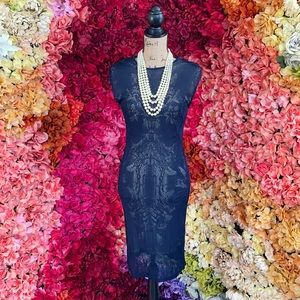 Navy Bodycon Midi Dress S